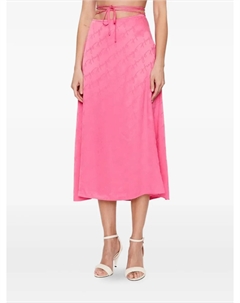 Юбка с завязками и принтом логотипа, розовый Boss