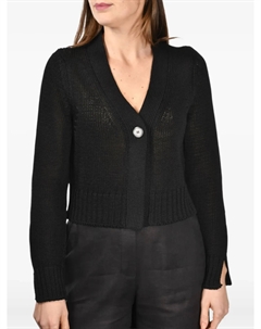 Вязаный кардиган с застежкой на пуговицы, черный Gran sasso