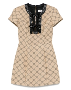Платье с монограммой и жаккардом, нейтральный Elisabetta franchi