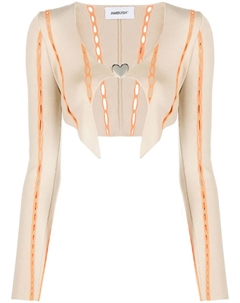 Укороченный кардиган с контрастной отделкой, нейтральный Ambush