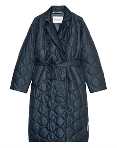 Стеганое пальто с поясом, синий Marc o'polo