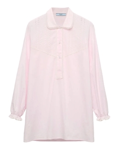 Рубашка с вышивкой, розовый Prada