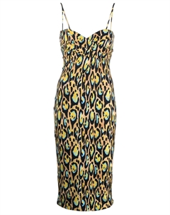 Платье миди с леопардовым принтом, нейтральный Roberto cavalli