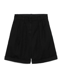 Шорты из хлопка и льна, черный Aspesi