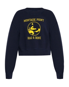 Укороченная толстовка с графическим принтом Montauk Point, синий Rag & bone