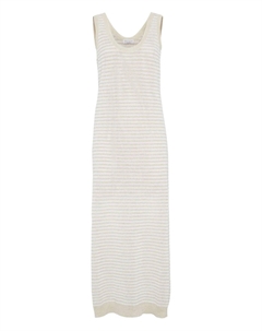 Платье макси рыхлой вязки, белый Brunello cucinelli