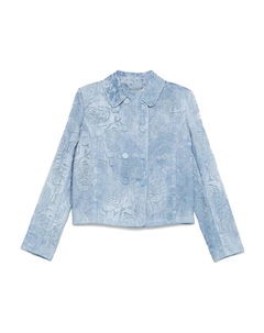 Двубортный пиджак с эффектом деворе, синий Ermanno scervino