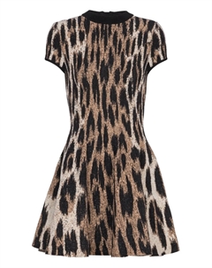 Платье с леопардовым жаккардовым узором, коричневый Balmain