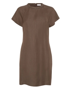 Платье мини с декором Monili, коричневый Brunello cucinelli