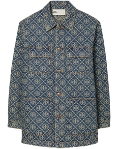 Джинсовая куртка с карманами карго, синий Tory burch