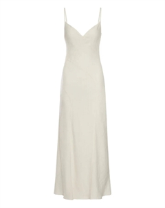 Платье-комбинация на тонких бретельках, белый 120% lino