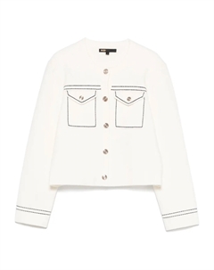 Кардиган с контрастной строчкой, нейтральный Maje