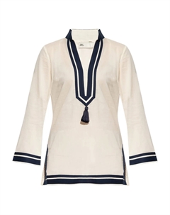 Пляжная туника из хлопка, нейтральный Tory burch