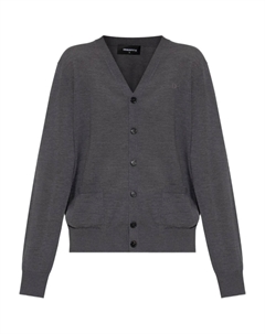 Кардиган с застежкой на пуговицы и V-образным вырезом, серый Dsquared2