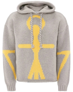 Худи вязки интарсия с логотипом Anchor, серый Jw anderson