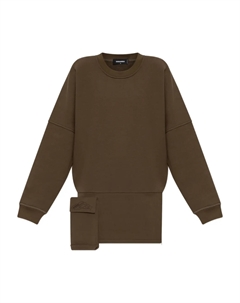 Платье-свитшот с асимметричным подолом, зеленый Dsquared2