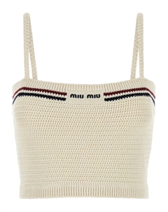 Топ в технике кроше, нейтральный Miu miu