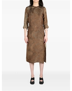 Платье миди с вышивкой, коричневый Uma wang