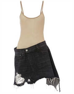 Платье мини с эффектом потертости, нейтральный Jw anderson