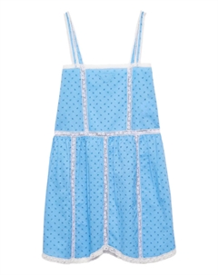 Платье мини с вышитым логотипом, синий Prada