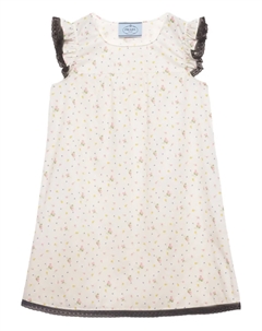 Платье мини с цветочным принтом, белый Prada