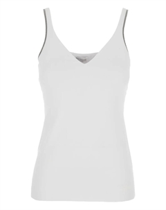 Топ с V-образным вырезом, белый Brunello cucinelli