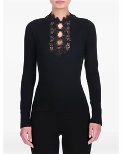 Джемпер с кружевом, черный Ermanno scervino
