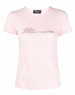Футболка со стразами, розовый Blumarine