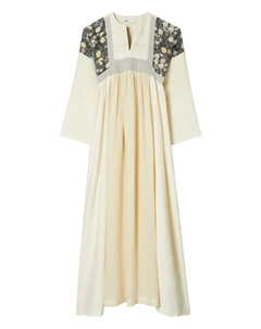 Платье макси с вышивкой, нейтральный Tory burch