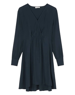 Платье с V-образным вырезом и длинными рукавами, синий Marc o'polo