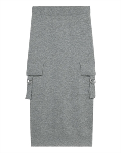 Юбка миди из шерсти с карманами-карго, серый Blumarine