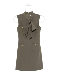 Мини-платье из твила, зеленый Self-portrait