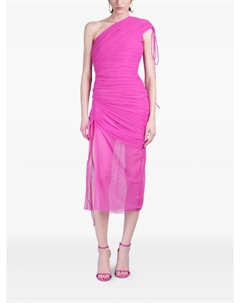 Платье на одно плечо, розовый Del core