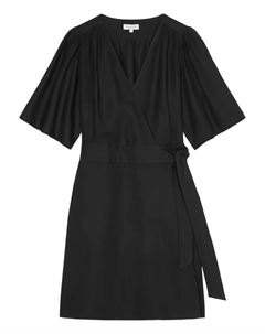 Платье-халат с рукавами-фонариками, черный Marc o'polo