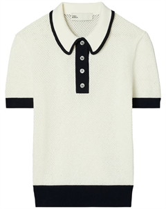 Сетчатая рубашка поло, нейтральный Tory burch