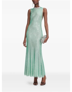 Платье, украшенное стразами, зеленый Self-portrait