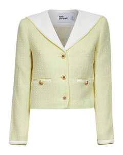 Однобортный пиджак-букле, желтый Self-portrait