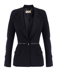 Структурированный блейзер с поясом, черный Elisabetta franchi