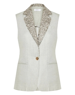 Жилет с отделкой на воротнике, серый Barba