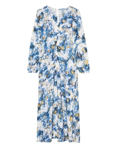 Платье с длинными рукавами и цветочным принтом, синий Marc o'polo