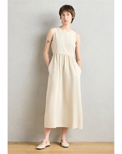 Повседневное платье DRESS MIDI LENGTH ROUND NECK FLARED SKIRT CUT OUT AND GATHERING DETAIL, Stone Marc o'polo