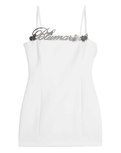 Платье-комбинация с логотипом, белый Blumarine