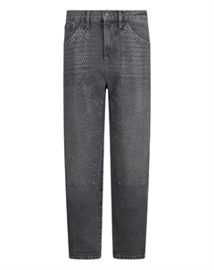 Джинсы в стиле «рабочая одежда» с драгоценными камнями, серый Liu jo