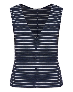 Полосатый топ на пуговицах, синий Rag & bone