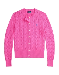 Кардиган из хлопка с косами, розовый Polo ralph lauren