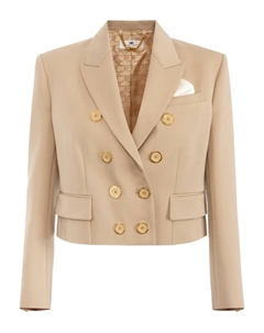 Двубортный пиджак строгого покроя, нейтральный Elisabetta franchi