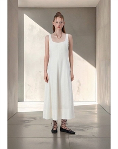 Платье макси макси с вырезом, белый Gap