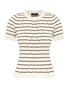 Полосатый ребристый топ, нейтральный Rag & bone