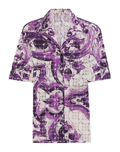 Кружевная рубашка с принтом Majolica, фиолетовый Dolce&gabbana
