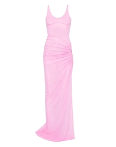 Платье из сетчатой ткани с оборками, розовый David koma